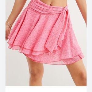 NWT Aerie Pink Wrap Mini Skirt